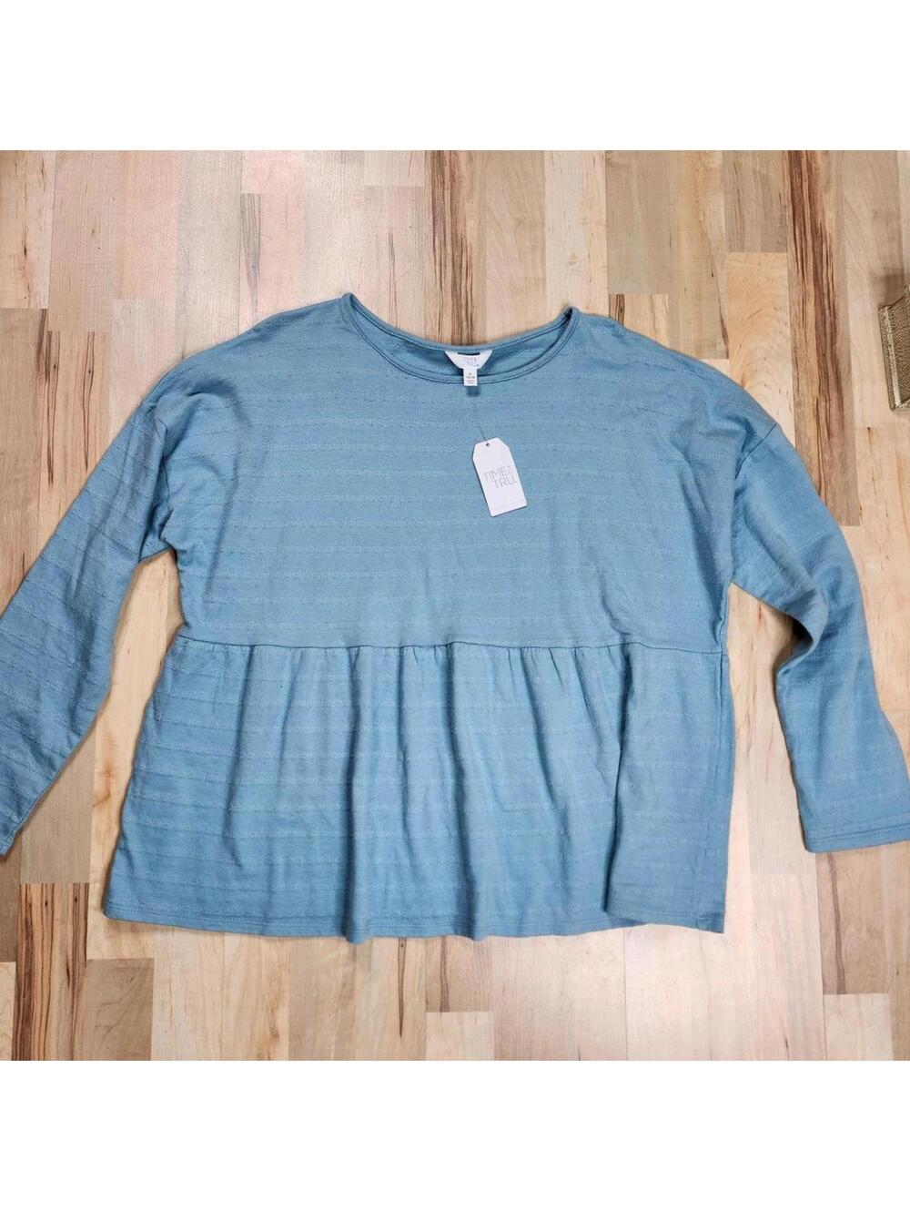 NEW Time and Tru Women's Long Sleeve Blue Top XL